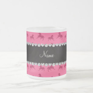 Personalisiertes rosa Pferdenamensmuster Mattglastasse