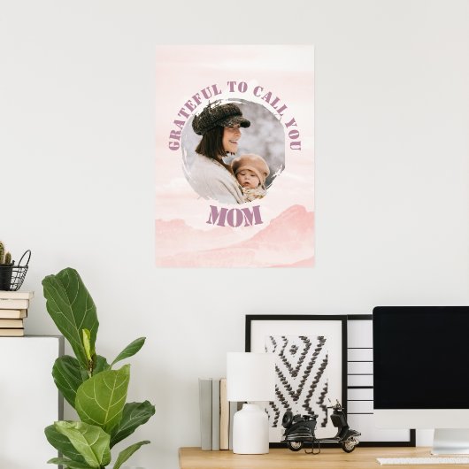 Personalisiertes rosa Poster für die Mama (Heimbüro)