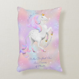Personalisiertes Rosa Princess Unicorn Kinderzimme Dekokissen