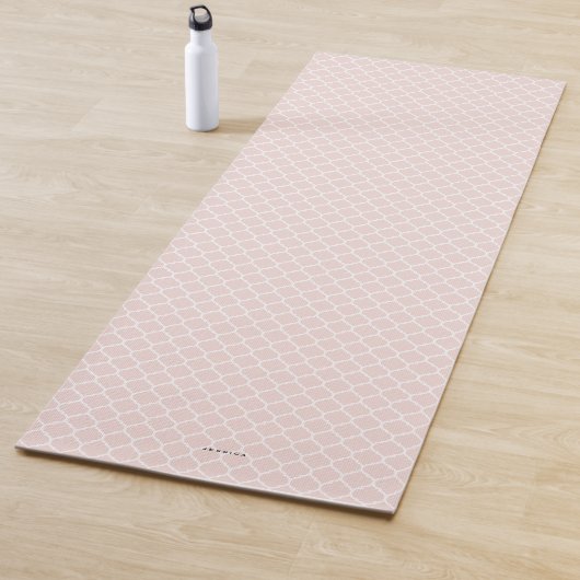 Personalisiertes rosa Quatrefolienmuster Yogamatte (Beispiel)