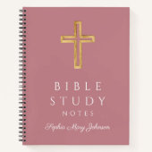 Personalisiertes rosa religiöses Kreuz Notizblock (Vorderseite)