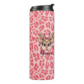 Personalisiertes rosa Rentier Thermosbecher (Nach links gedreht)