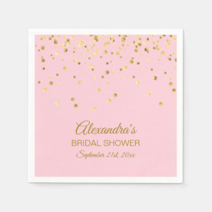Personalisiertes Rosa Rose Gold Brautparty Serviette