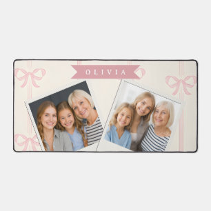 Personalisiertes Rosa-Schleifen-Name Geschenk Eleg Schreibtischunterlage