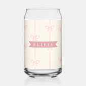 Personalisiertes Rosa-Schleifen-Namensgeschenk Ele Dosenglas (Rückseite)