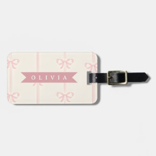 Personalisiertes Rosa Schleifen Namensgeschenk Ele Gepäckanhänger