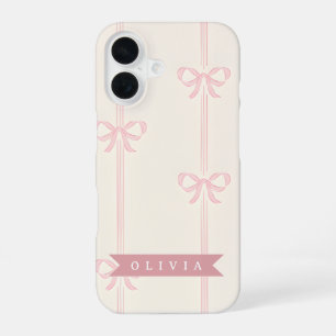 Personalisiertes Rosa Schleifen Namensgeschenk Ele iPhone 16 Hülle