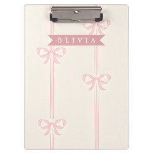 Personalisiertes rosa Schleifen Namensgeschenk Ele Klemmbrett