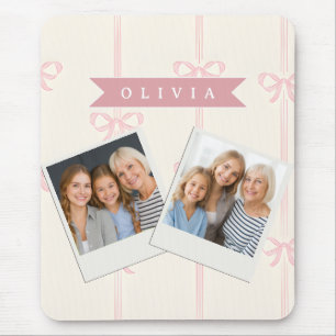 Personalisiertes Rosa Schleifen Namensgeschenk Ele Mousepad