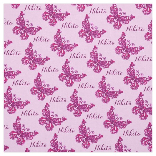 Personalisiertes rosa Schmetterlingsmuster Stoff (Muster)