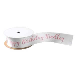 Personalisiertes Rosa Schriftzug Alles Gute zum Ge Satinband