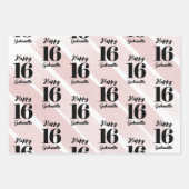 Personalisiertes rosa Schwarz Geschenkpapier Set (Vorderseite 3)