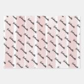 Personalisiertes rosa Schwarz Geschenkpapier Set (Vorderseite 2)