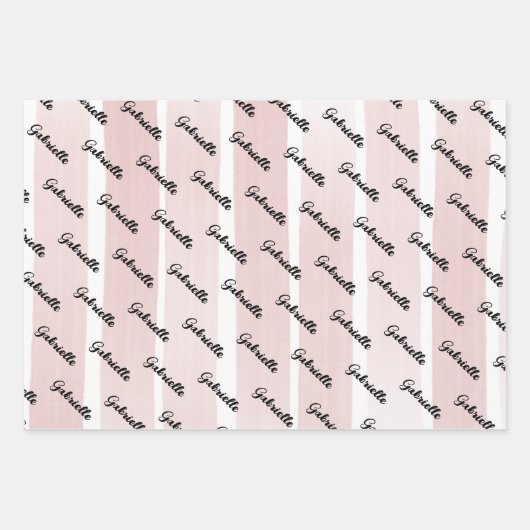 Personalisiertes rosa Schwarz Geschenkpapier Set (Vorderseite 2)