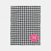 Personalisiertes rosa Schwarz-weißes Fleecedecke (Vorderseite)