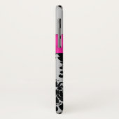 Personalisiertes rosa, schwarzes, silbernes Damast Case-Mate iPhone Hülle (Hinten/Links)