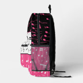 Personalisiertes rosa, schwarzweiß-farbenes Design Bedruckter Rucksack (Rechts)