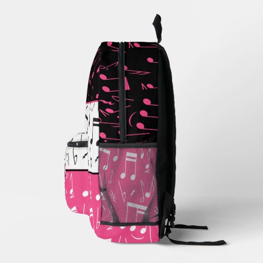 Personalisiertes rosa, schwarzweiß-farbenes Design Bedruckter Rucksack (Rechts)