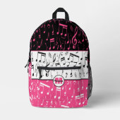 Personalisiertes rosa, schwarzweiß-farbenes Design Bedruckter Rucksack (Vorderseite)