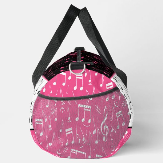 Personalisiertes rosa, schwarzweiß-farbenes Design Duffle Bag (Rechts)