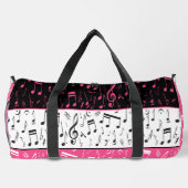 Personalisiertes rosa, schwarzweiß-farbenes Design Duffle Bag (Rückseite)