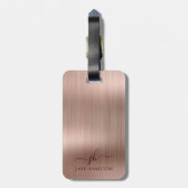 Personalisiertes Rosa Skript Gepäckanhänger (Rückseite vertikal)