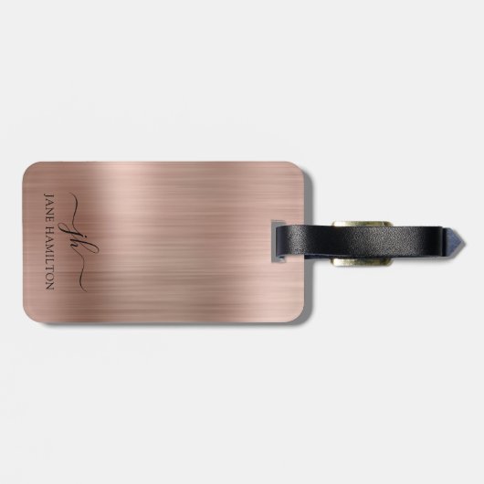 Personalisiertes Rosa Skript Gepäckanhänger (Rückseite horizontal)