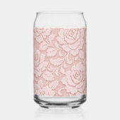 Personalisiertes Rosa Spitze Blumen Romantisch Dosenglas (Rückseite)