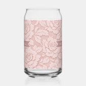 Personalisiertes Rosa Spitze Blumen Romantisch Dosenglas (Rechts)
