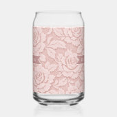 Personalisiertes Rosa Spitze Blumen Romantisch Dosenglas (Links)