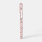 Personalisiertes Rosa Spitze Blumen Romantisch iPhone 16 Hülle (Linke Seite)