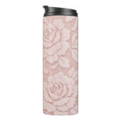 Personalisiertes Rosa Spitze Blumen Romantisch Thermosbecher (Nach rechts gedreht)