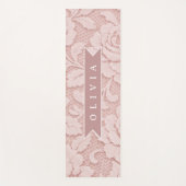 Personalisiertes Rosa Spitze Blumen Romantisch Yogamatte (Vorderseite)