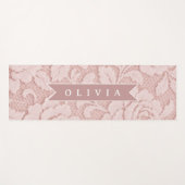 Personalisiertes Rosa Spitze Blumen Romantisch Yogamatte (Vorderseite (Horizontal))