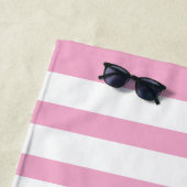 Personalisiertes rosa Streifen Strandtuch (Beispiel)