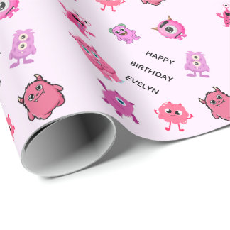 Personalisiertes Rosa Süßes Benutzerdefiniertes Mä Geschenkpapier