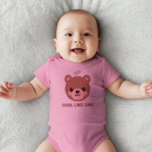 Personalisiertes Rosa Süßes Wie Papa Baby Strampler