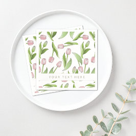 Personalisiertes rosa Tulip Paper Serviette