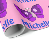 Personalisiertes rosa u. lila geschenkpapier (Rolleneckpunkt)