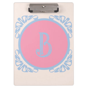 Personalisiertes Rosa und Blau Klemmbrett