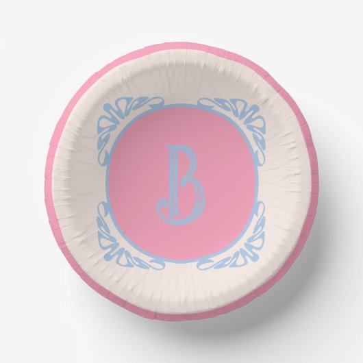 Personalisiertes Rosa und Blau  Pappteller (Vorderseite)