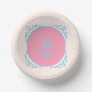 Personalisiertes Rosa und Blau Pappteller