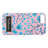 Personalisiertes rosa und blaues Muster Case-Mate iPhone Hülle (Rückseite (Horizontal))
