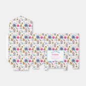 Personalisiertes, rosa und blaues Weihnachtsmuster Geschenkschachtel (Ungefaltet)