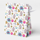 Personalisiertes, rosa und blaues Weihnachtsmuster Geschenkschachtel (Rückseite)