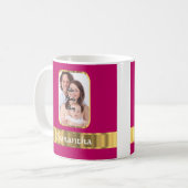 Personalisiertes Rosa und Gold Kaffeetasse (Vorderseite Links)