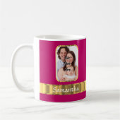 Personalisiertes Rosa und Gold Kaffeetasse (Links)