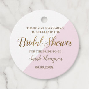 Personalisiertes Rosa und Gold Modernes Brautparty Geschenkanhänger