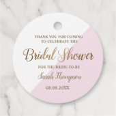 Personalisiertes Rosa und Gold Modernes Brautparty Geschenkanhänger (Rückseite)