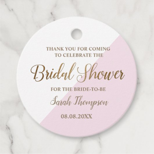 Personalisiertes Rosa und Gold Modernes Brautparty Geschenkanhänger (Vorderseite)